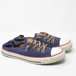 Converse Womens Shoreline Slip On Blue Canvas Sneakers 551622F Size 8.5